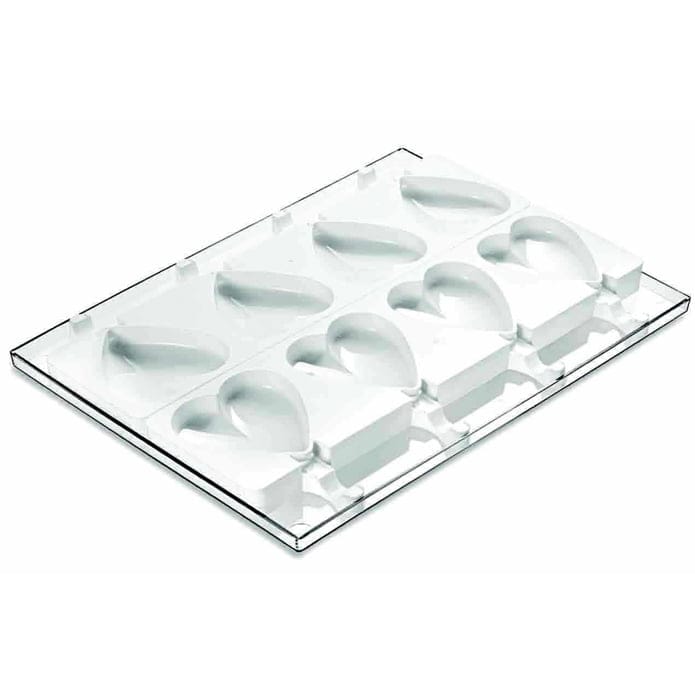 GEL03 Heart: Glassform för pinnglassar tillverkad i silikon - Silikomart Formen