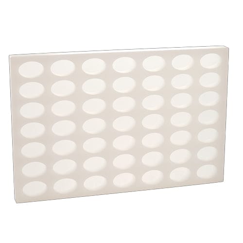 Mini Oval - Vit silikonform med 49 ovala formar