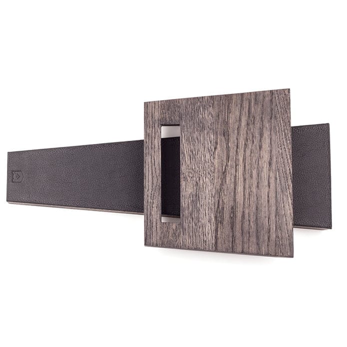 Leather and oak Knifestand – Piotr the Bear - stativ i delar